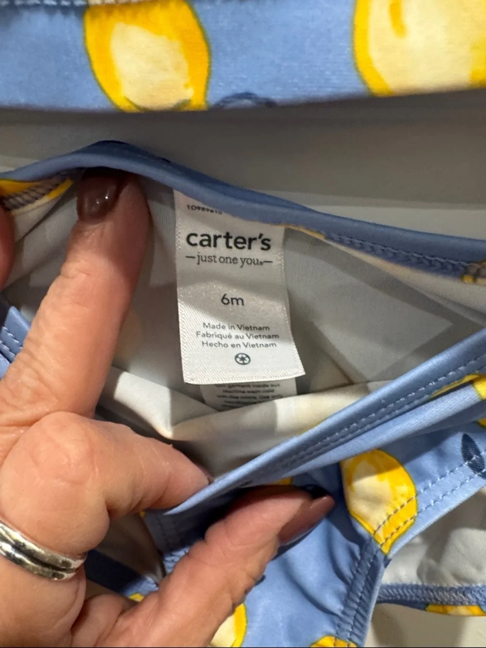 Carter's Light Blue Long-Sleeve Rashguard Set with Yellow Lemon Print NWOT